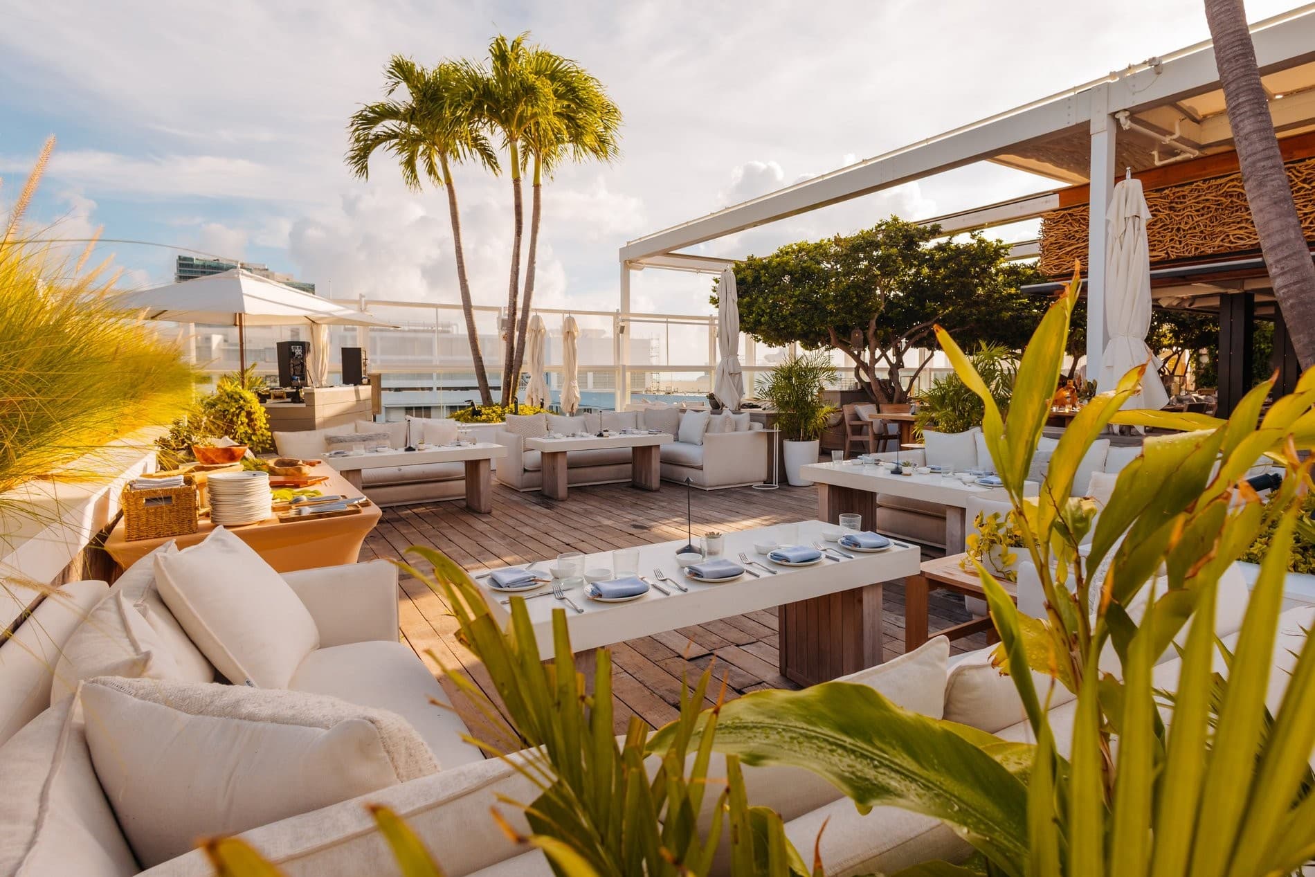 Rooftop lounge at 1 Hotel South Beach, Miami Beach
