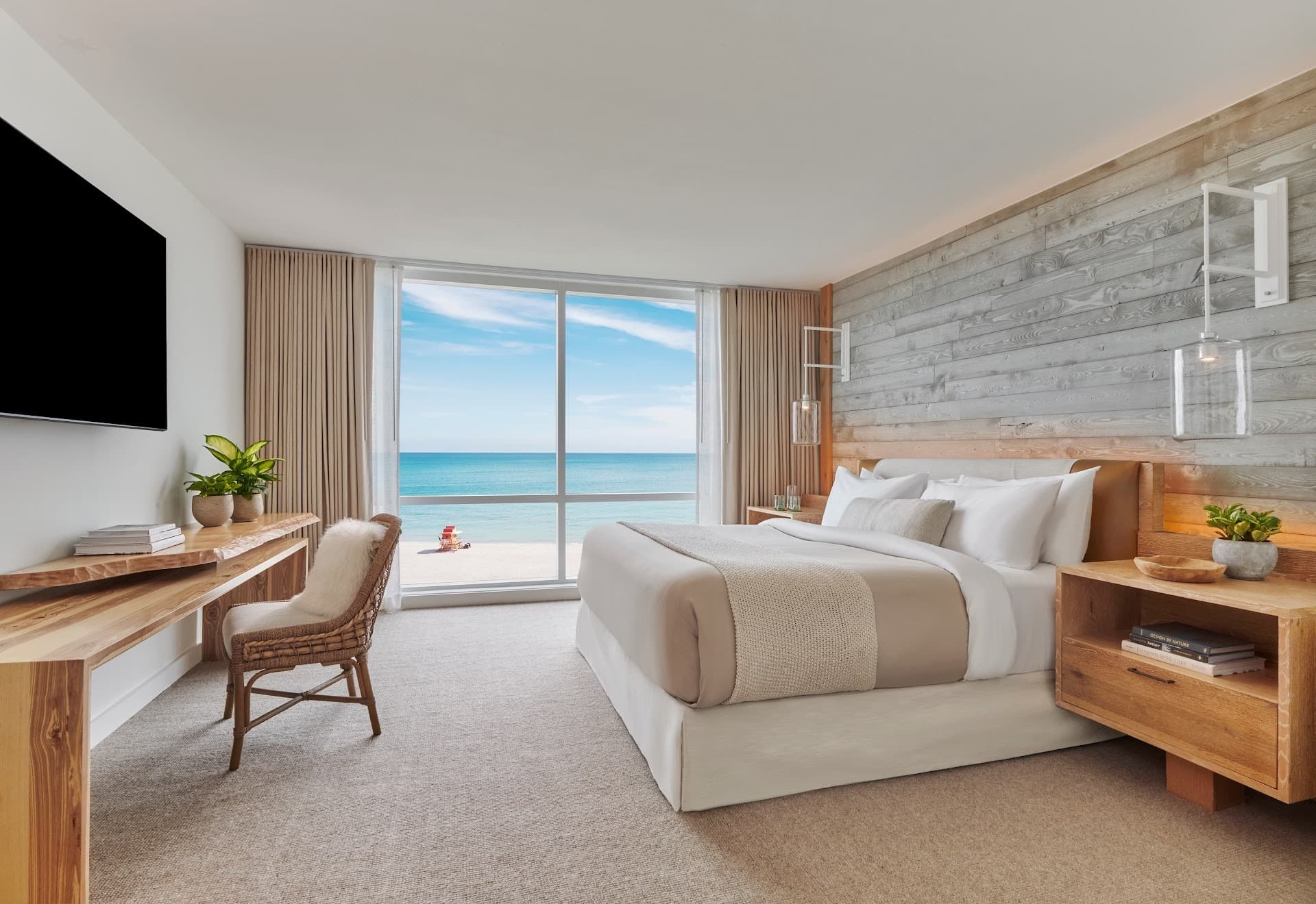 Luxurious room at 1 Hotel South Beach in Miami Beach