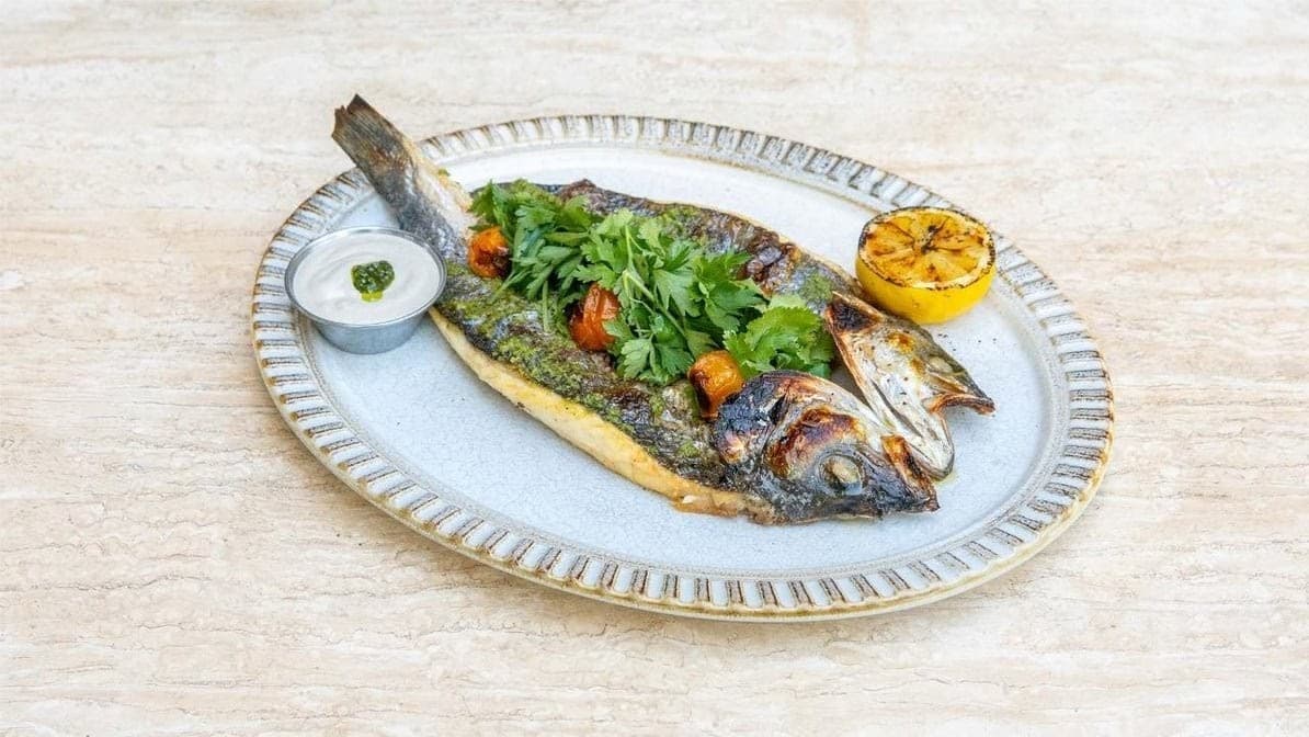 Grilled fish dish at Abbalé Modern Mediterranean Kitchen in Miami Beach