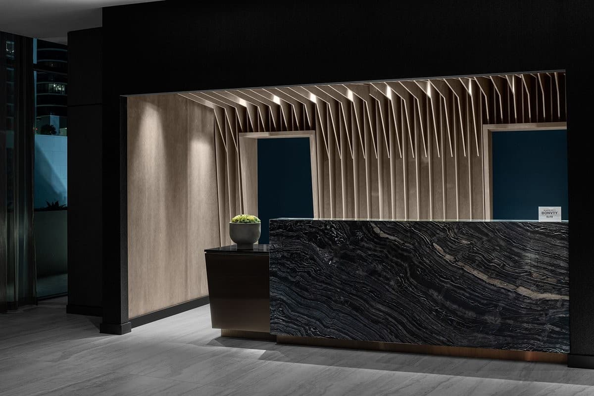 Stylish lobby of AC Hotel Miami Brickell