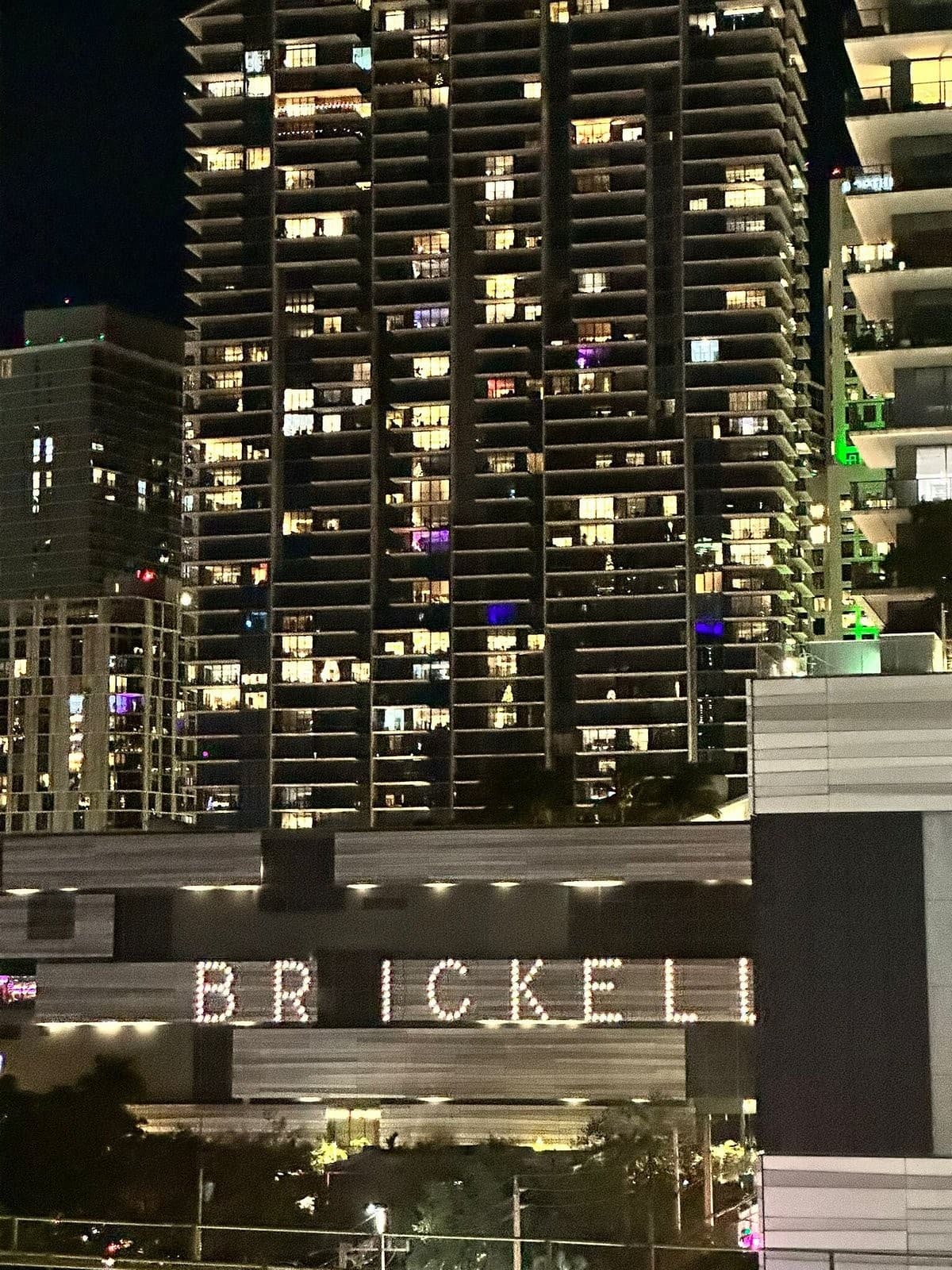 AC Hotel Miami Brickell illuminated sign at night