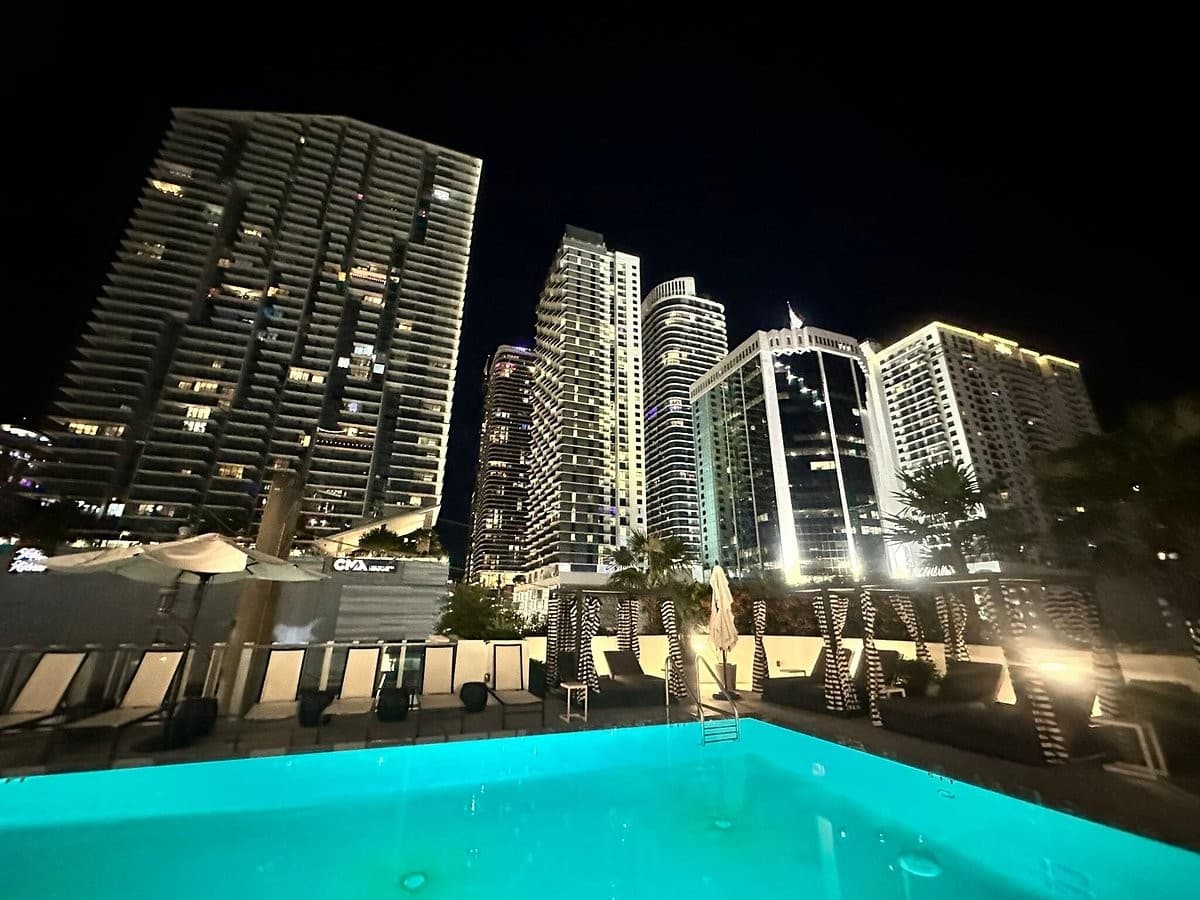 City view at night from AC Hotel Miami Brickell