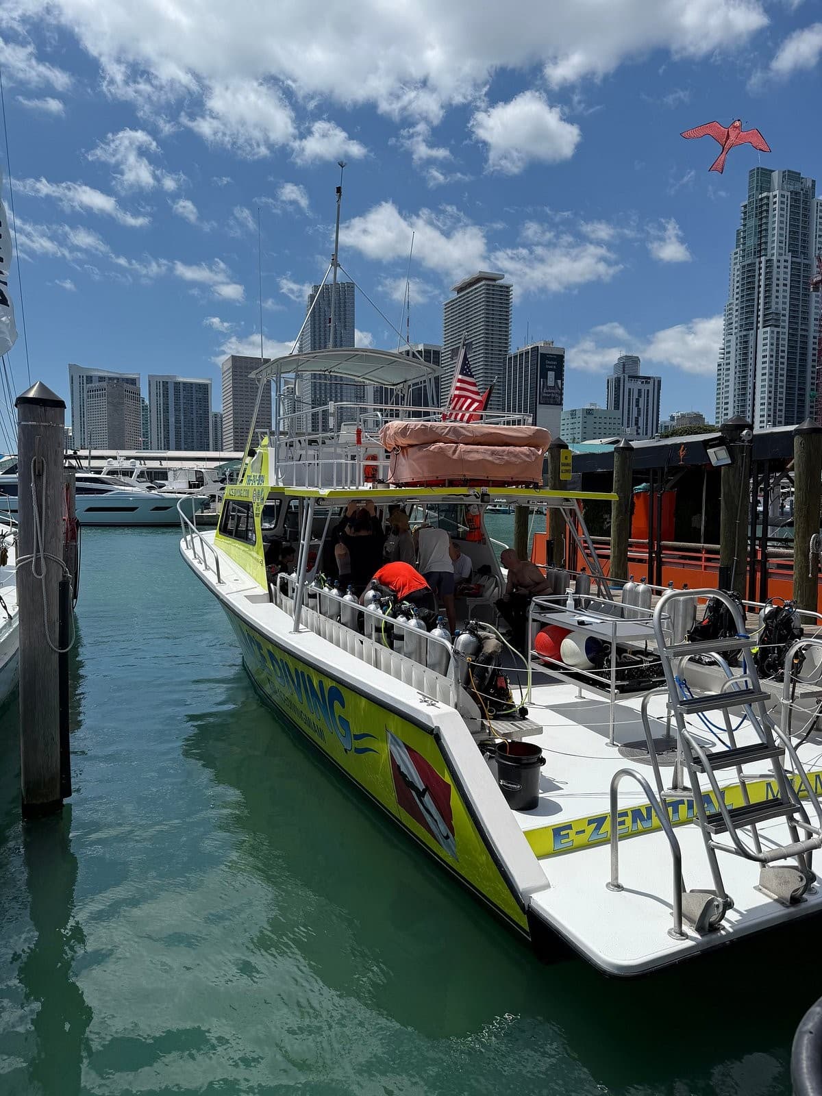 Ace Diving Miami at Slip 33 with boats
