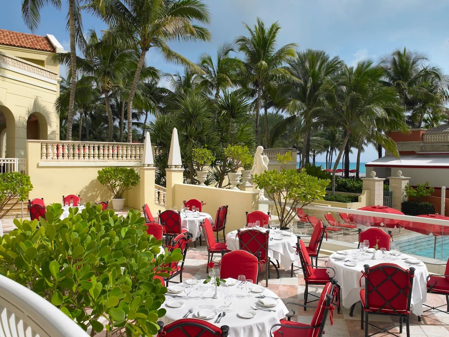 Outdoor dining at Acqualina Resort & Residences On The Beach, Sunny Isles Beach