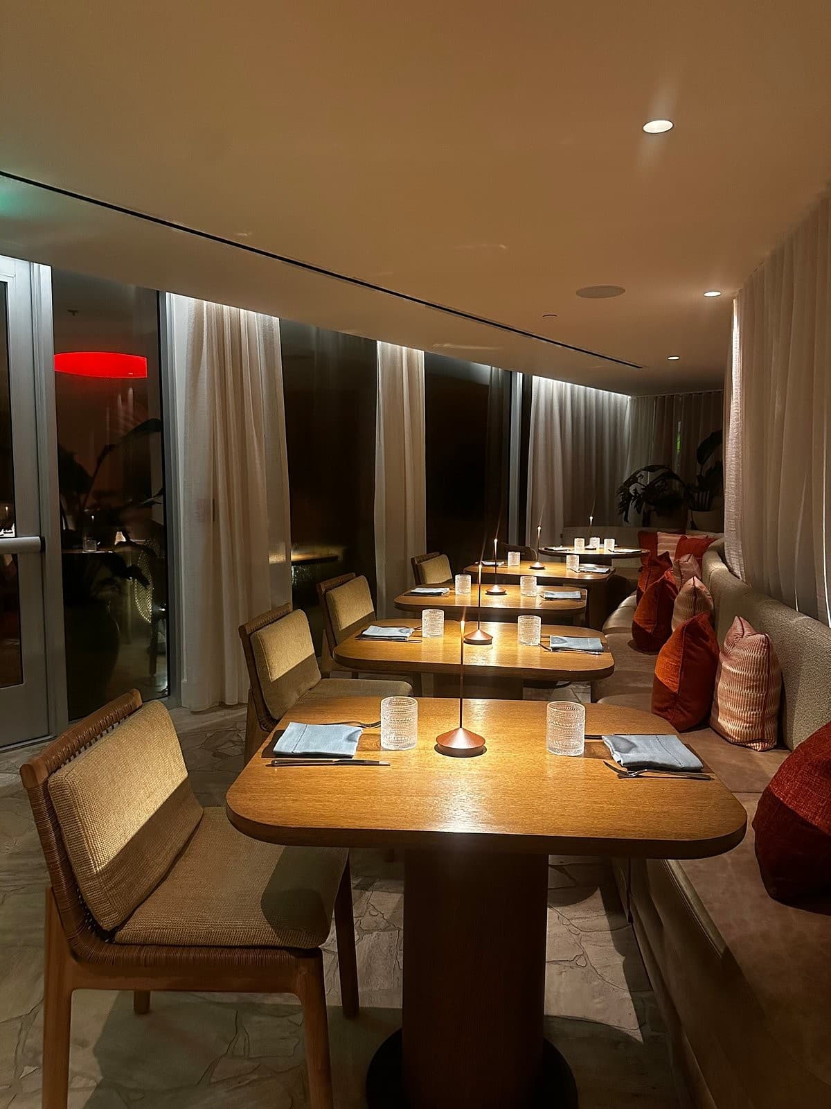Elegant interior of Aguasal restaurant in Miami Beach