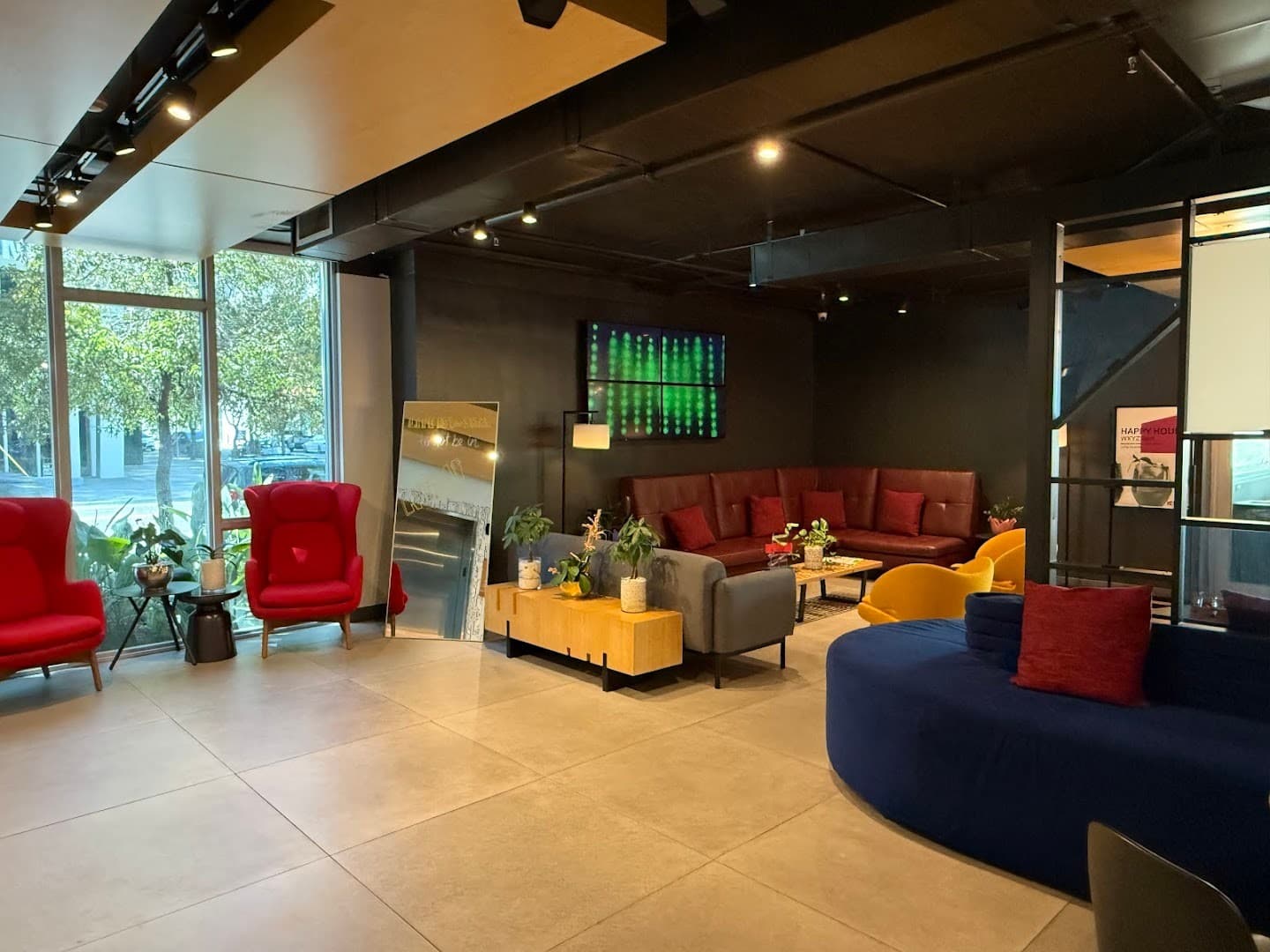 Aloft Miami lobby seating area