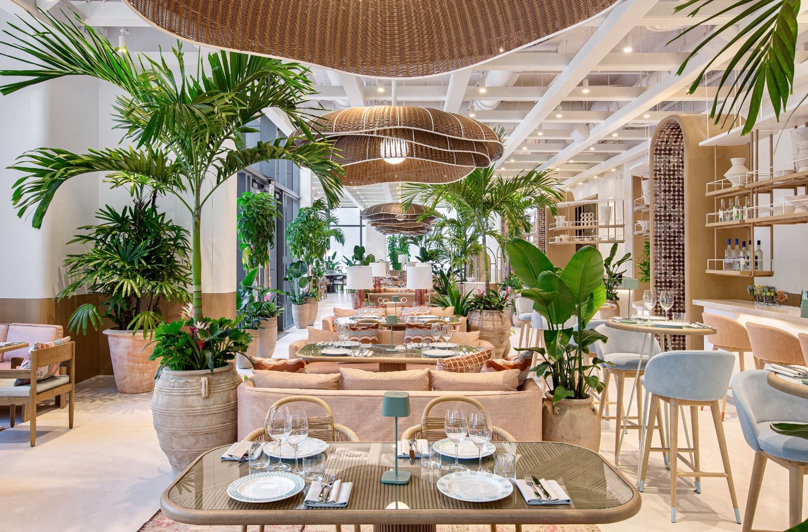Chic interior of Amal Miami restaurant in Miami