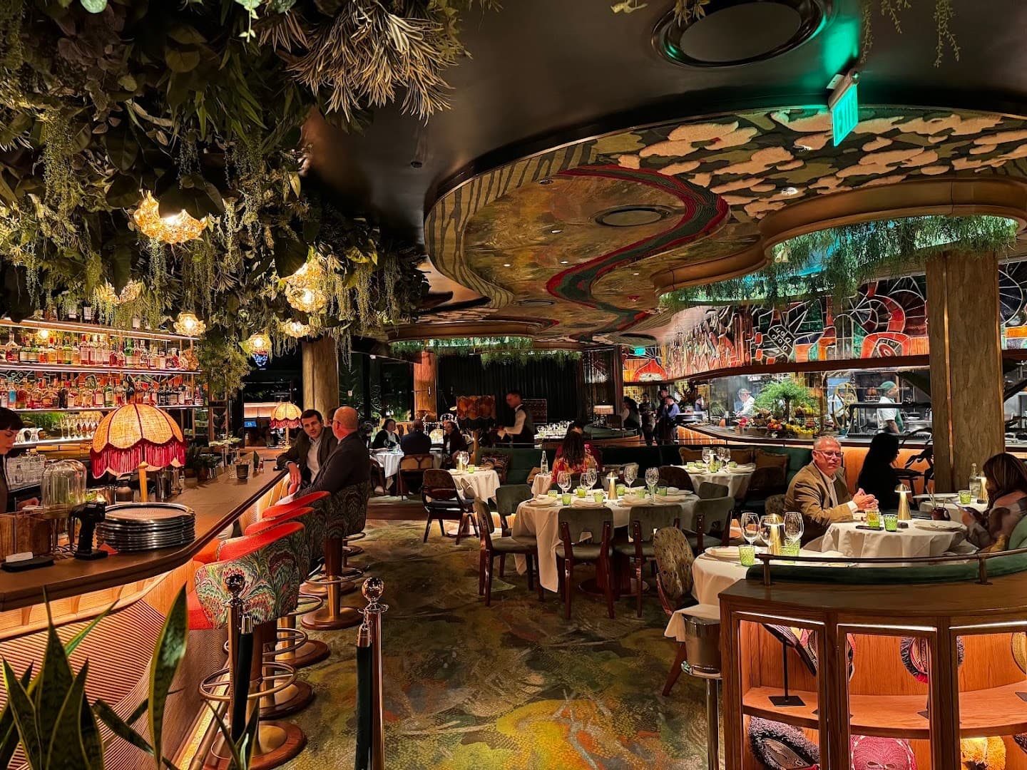 Amazónico Miami restaurant interior with lush decor
