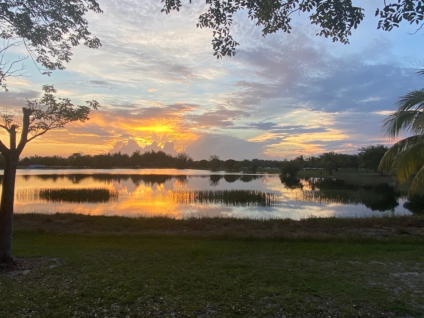 Sunset view at Amelia Earhart Park in Hialeah