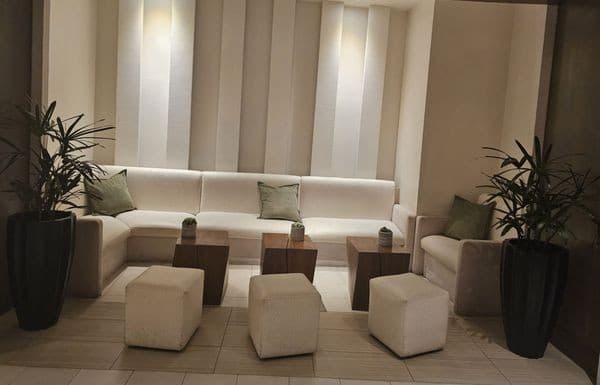 Cozy lounge seating area at Area 31 in Miami