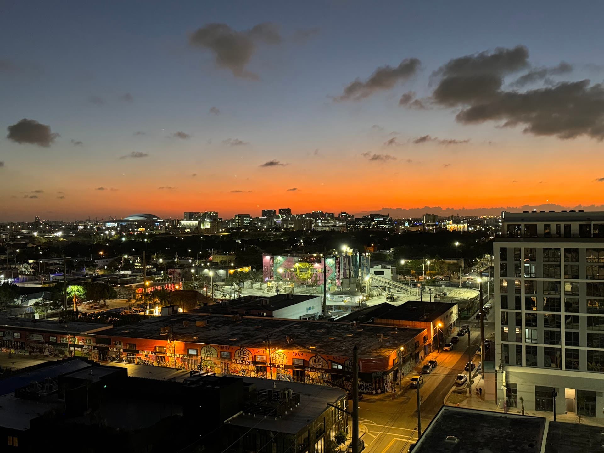 ART Wynwood rooftop view at night in Miami