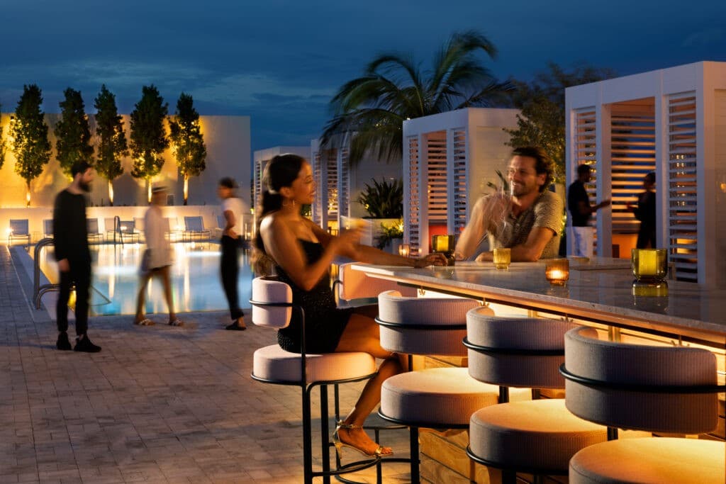 ART Wynwood bar scene at Arlo Roof Top in Miami