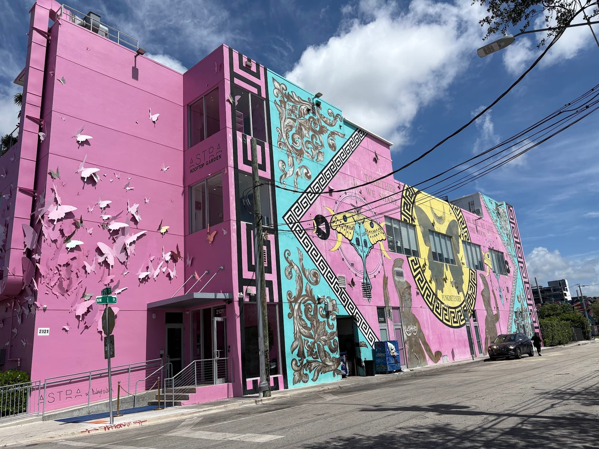 Astra Miami Rooftop vibrant exterior and murals