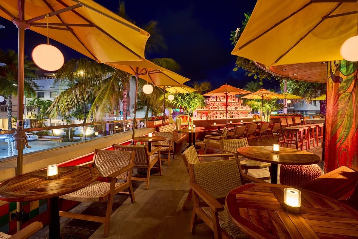 Azteca South Beach patio seating in Miami Beach