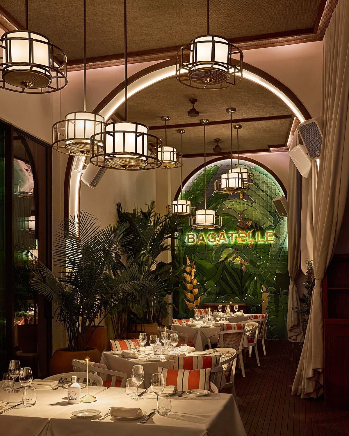 Elegant interior of Bagatelle Miami River restaurant