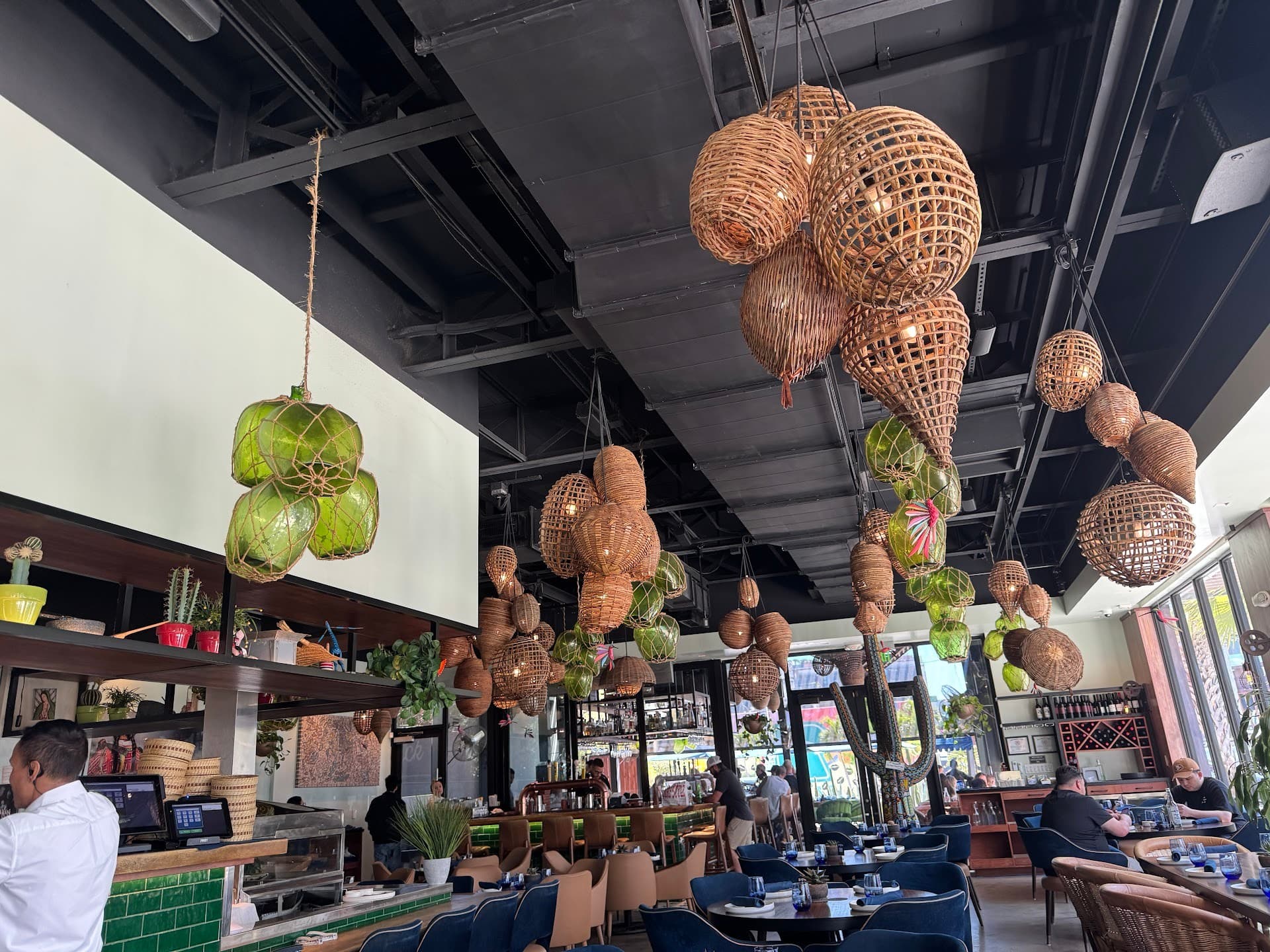 Stylish interior of BAKAN restaurant in Miami