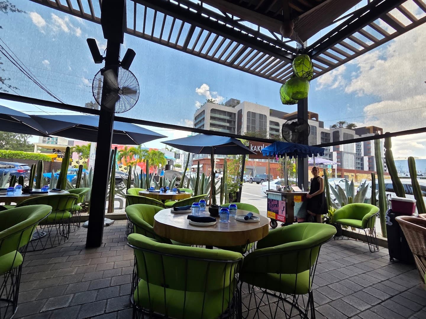 Patio seating at BAKAN restaurant in Miami