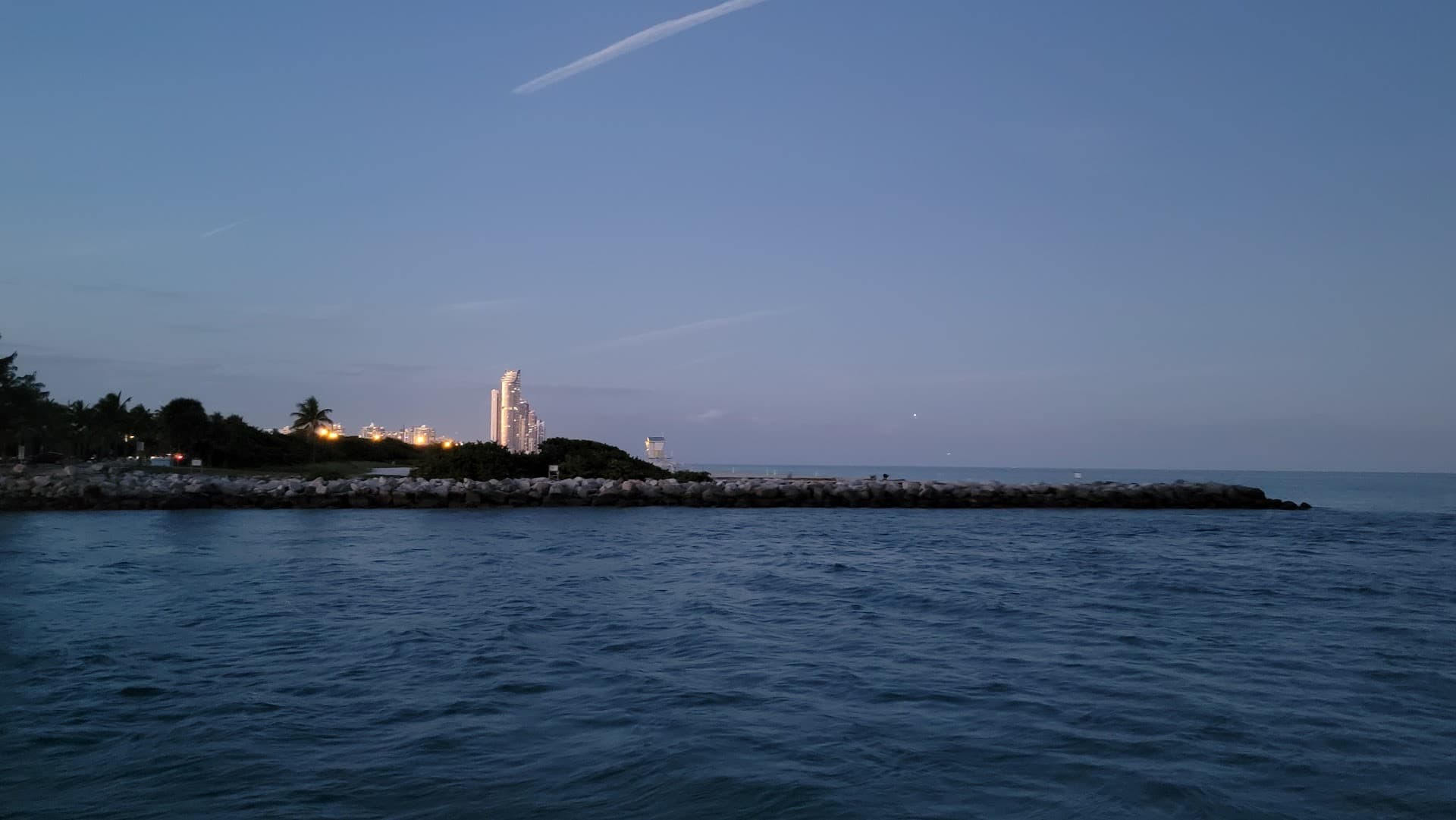 Bal Harbour Beach view at dusk in Miami