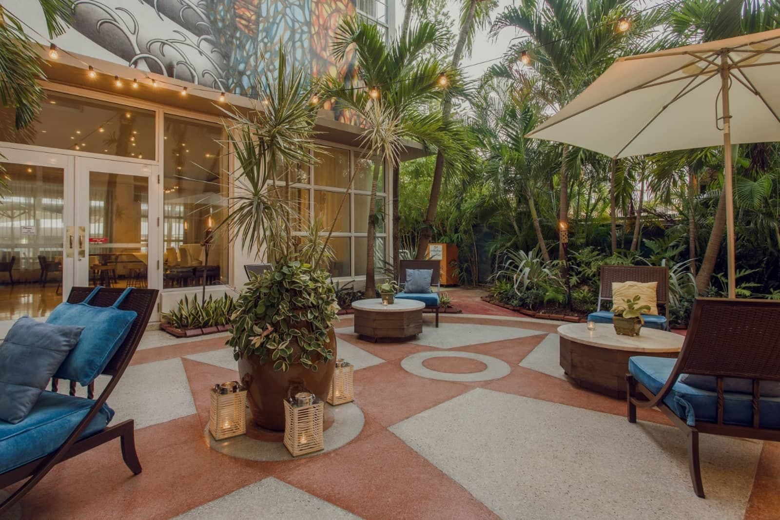 Outdoor seating area at Balfour Miami Beach, Miami Beach