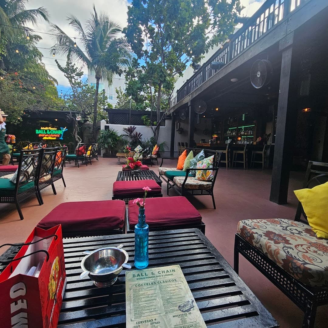 Outdoor patio at Ball & Chain in Miami