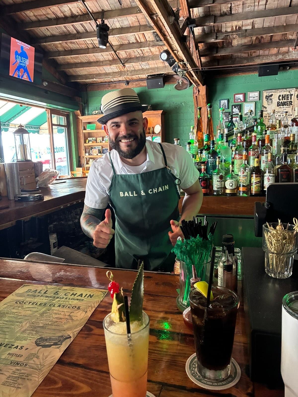 Bartender at Ball & Chain bar in Miami