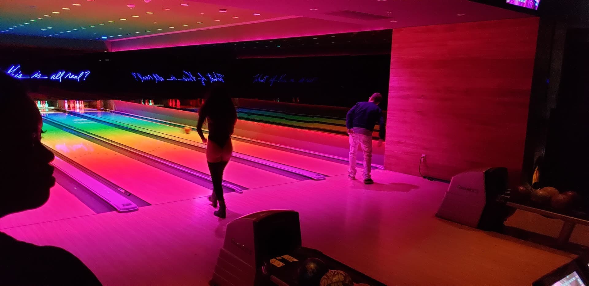 Bowling lanes at Basement Bowl & Skate in Miami Beach
