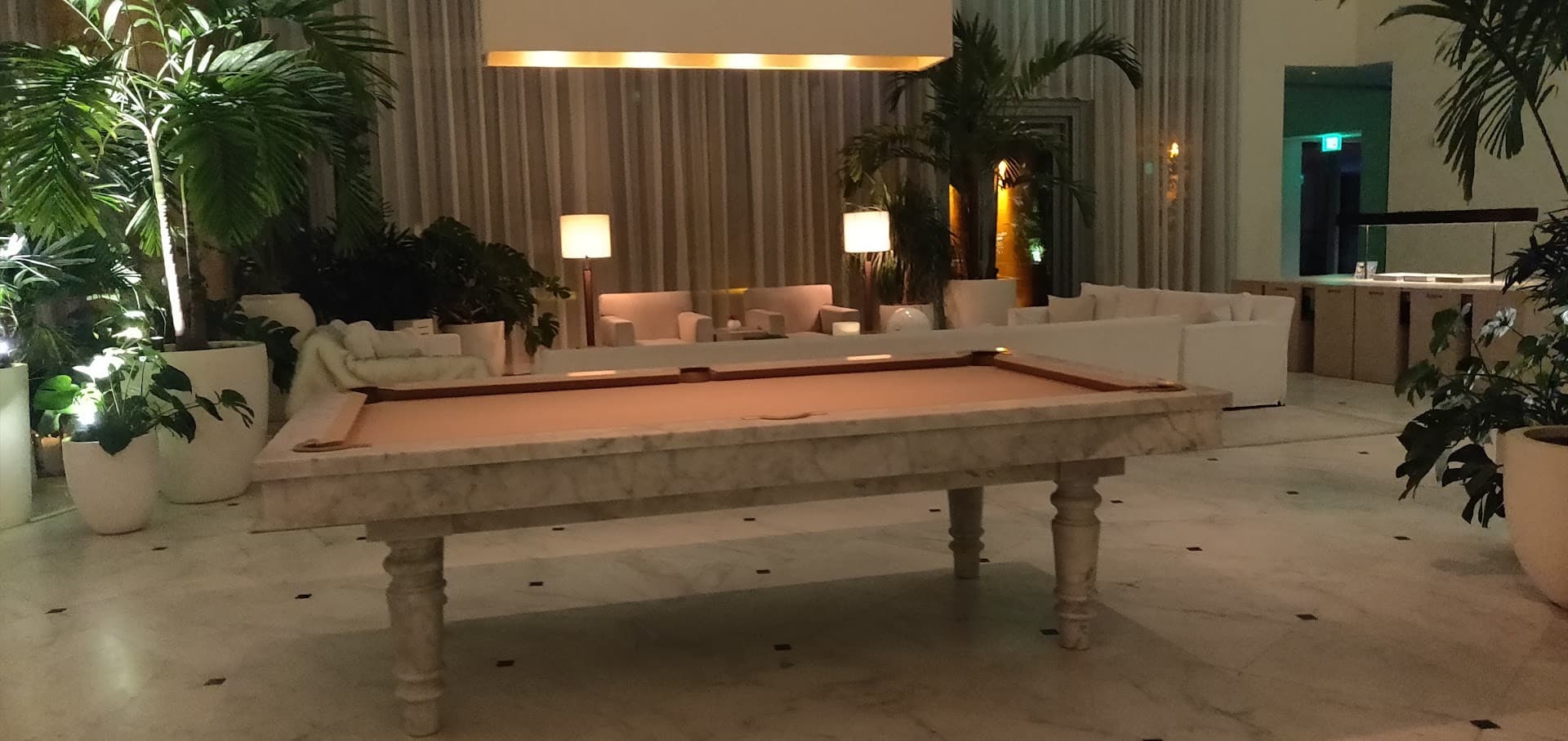 Elegant interior of Basement Bowl & Skate in Miami Beach