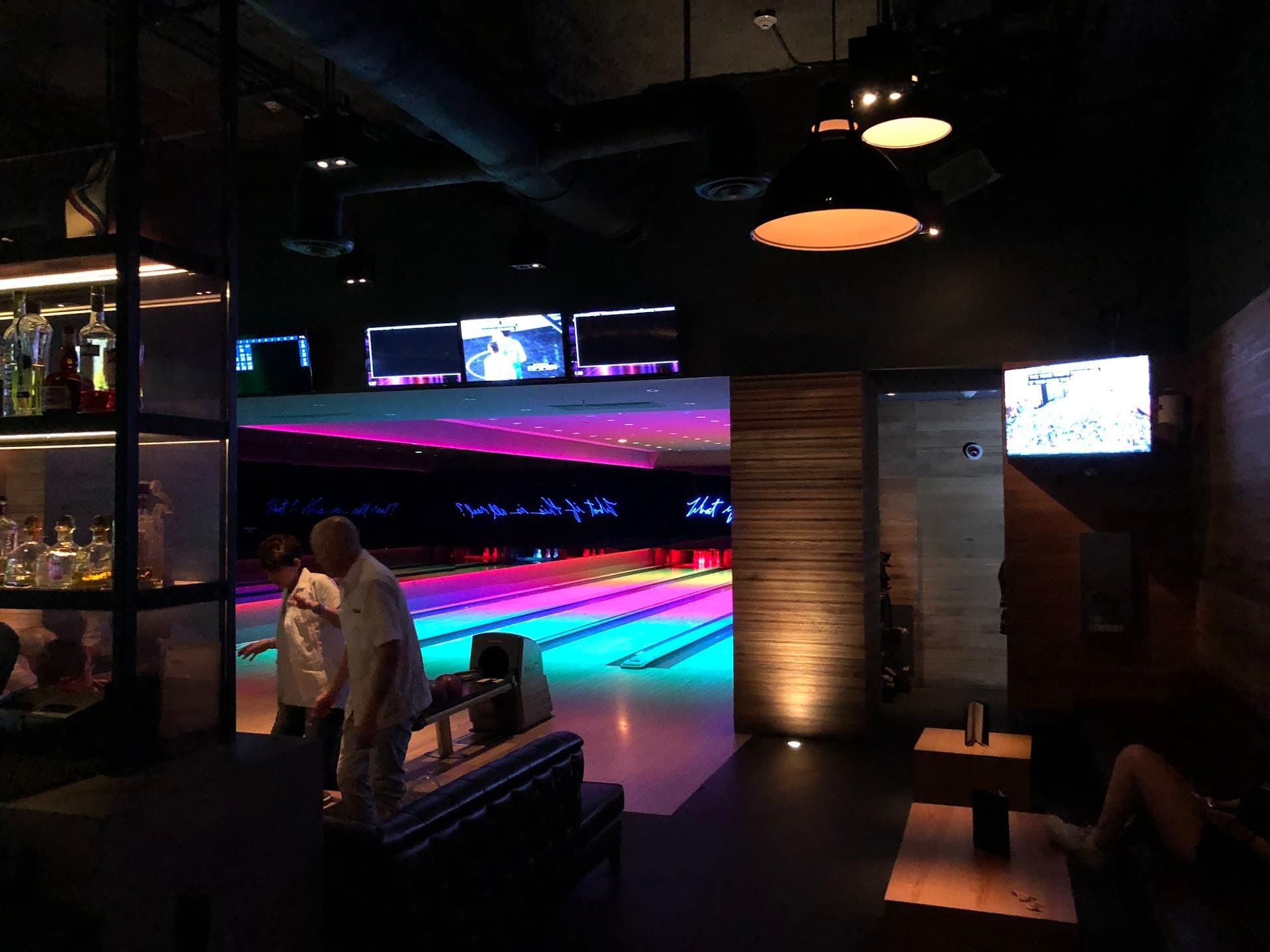 Interior of Basement Bowl & Skate Miami Beach bowling alley