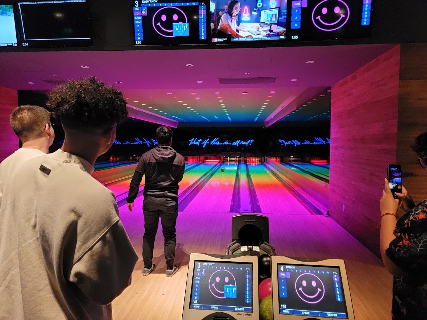 Bowling lanes at Basement Bowl & Skate in Miami Beach