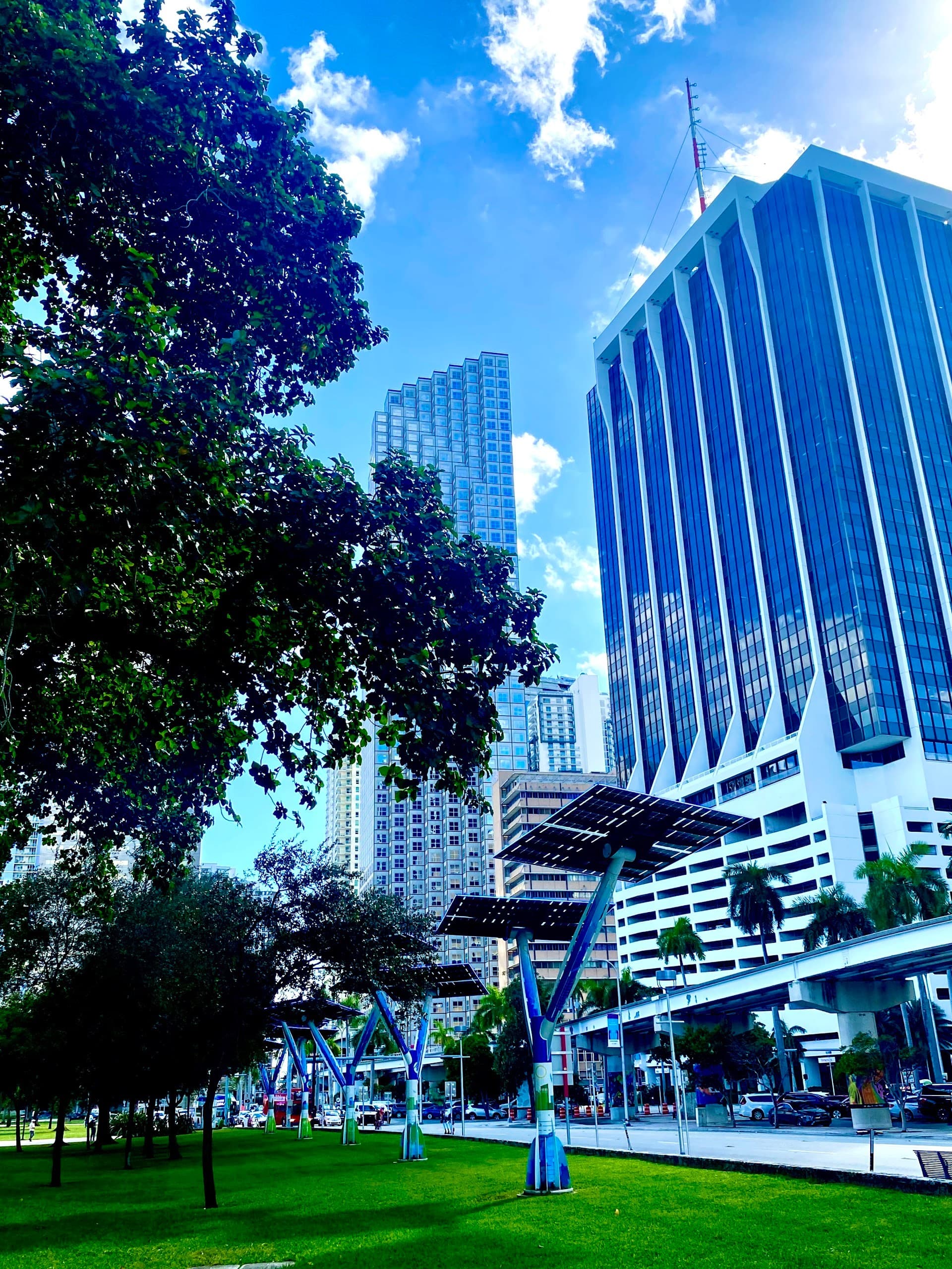 Bayfront Park view in Miami, sunny day