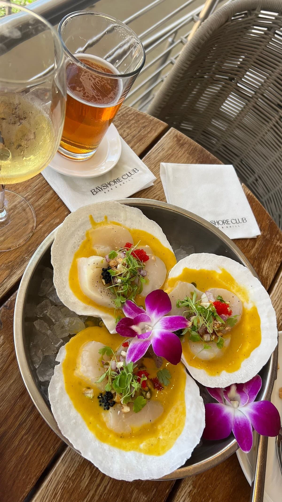 Scallops dish at Bayshore Club Bar & Grill in Miami