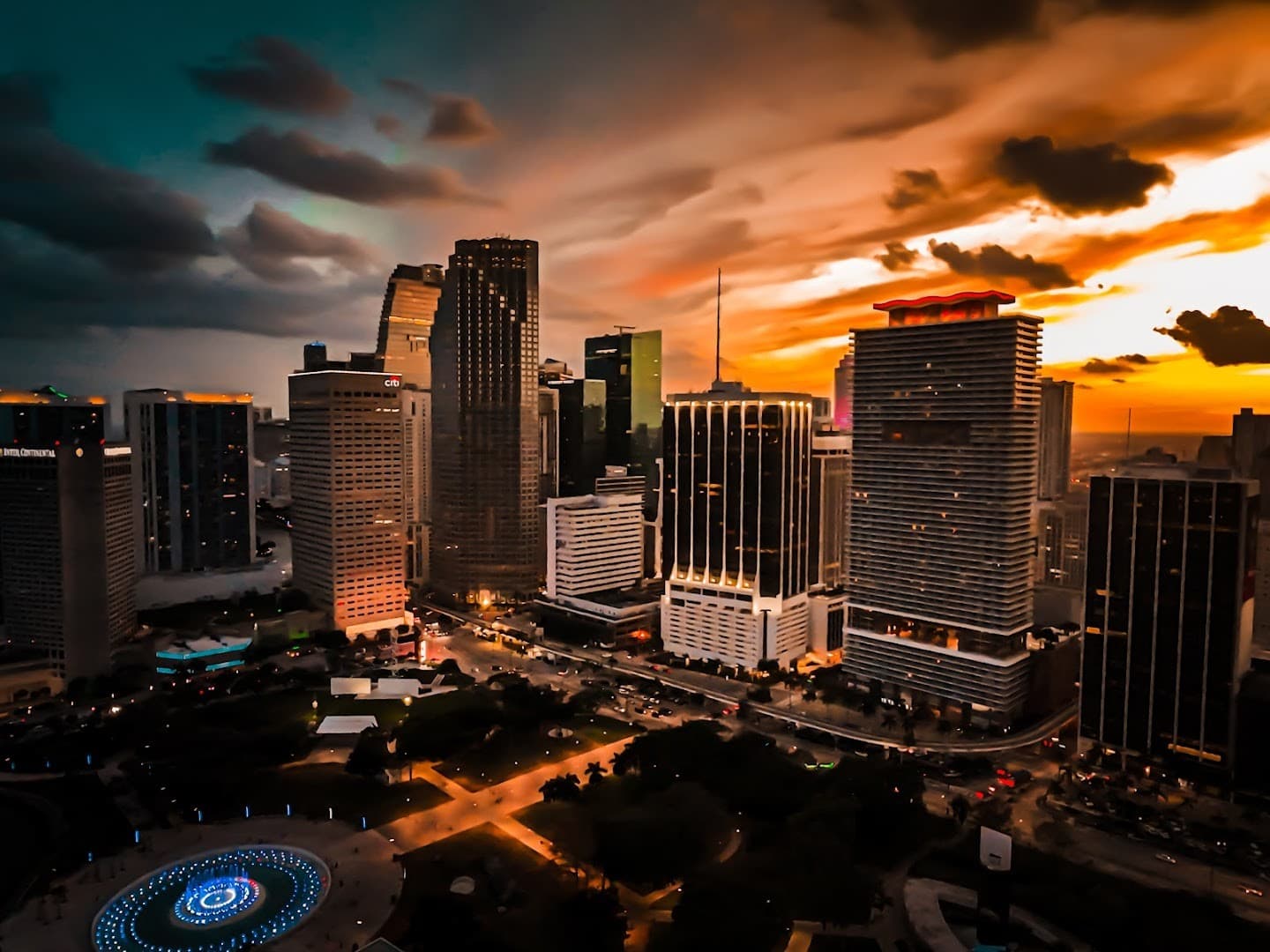 Bayside Marketplace sunset view Miami