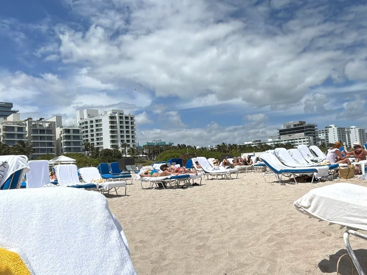 Beach view at Bentley Hotel South Beach, Miami Beach