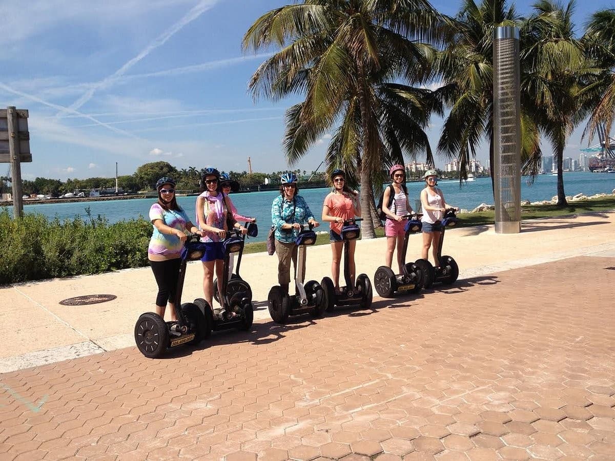 Group enjoying Segway tours at Bike & Roll Miami Beach