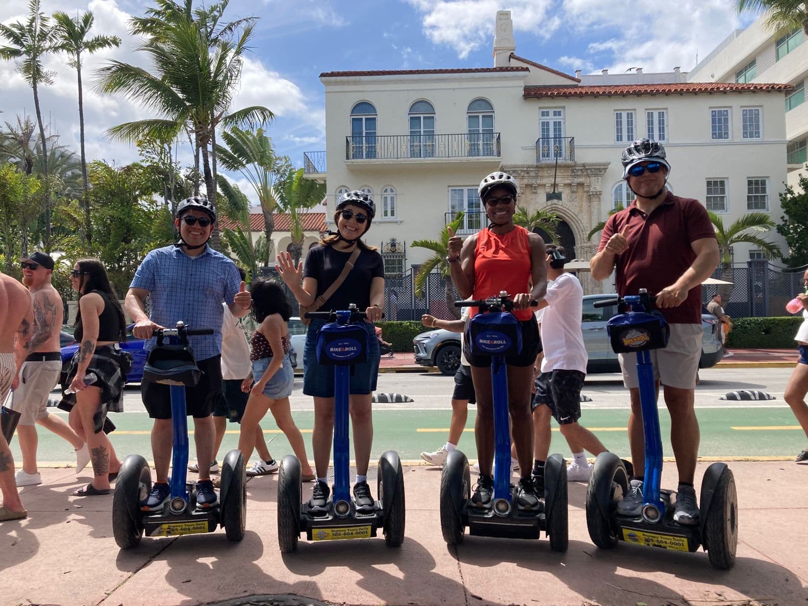 Group enjoying Segway tours at Bike & Roll Miami Beach
