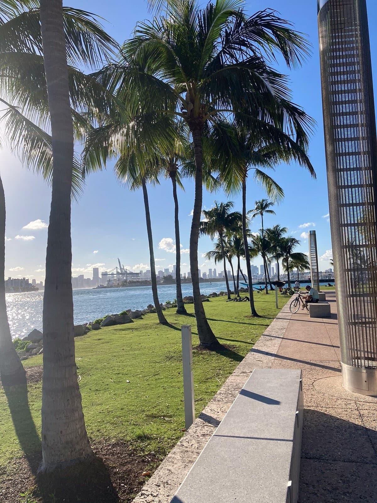 Scenic view of Miami Beach with palm trees