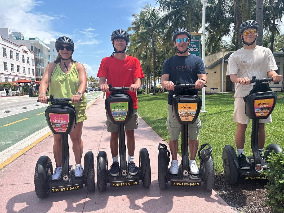 Group enjoying Segway tours in Miami Beach