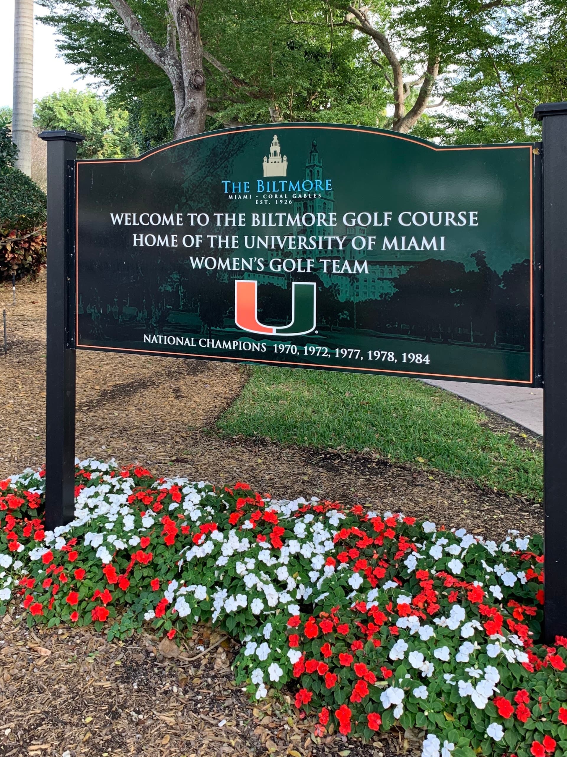 Biltmore Golf Course sign in Coral Gables