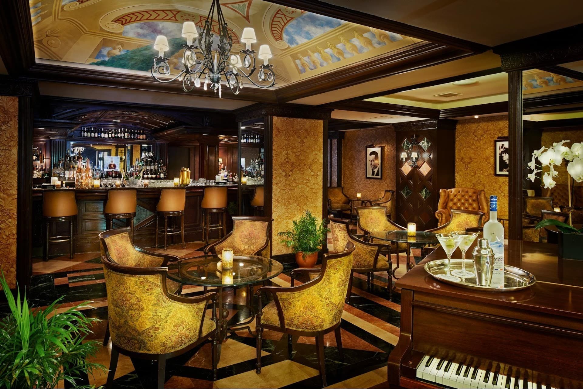 Biltmore Hotel bar in Coral Gables with luxurious interiors