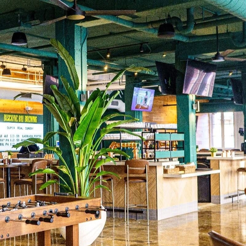 Interior view of Biscayne Bay Brewing Company in Miami