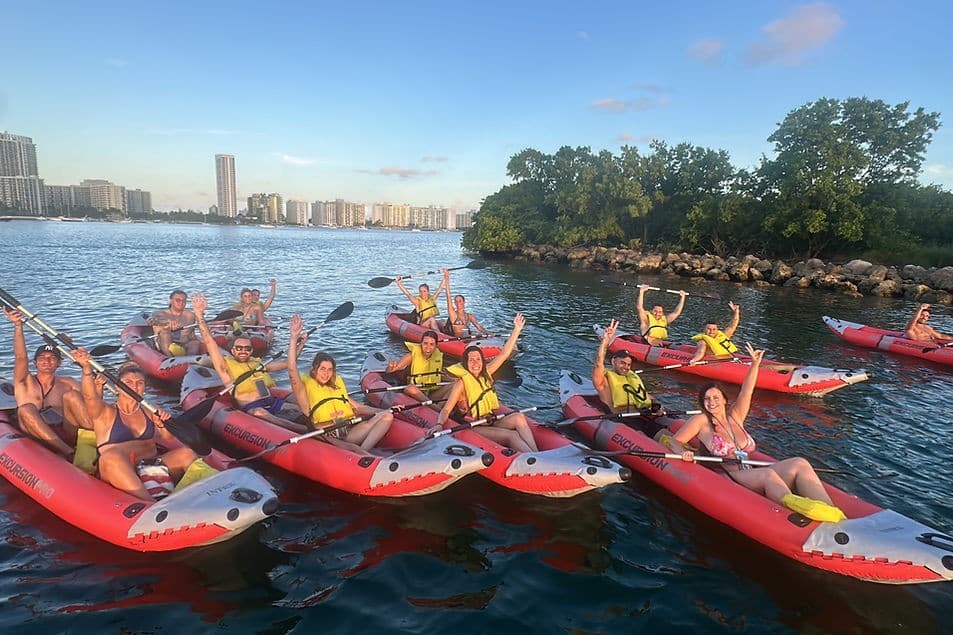 Group kayaking at Biscayne Bay Paddleboards & Kayaks, 1800 Sunset Harbour Dr #3