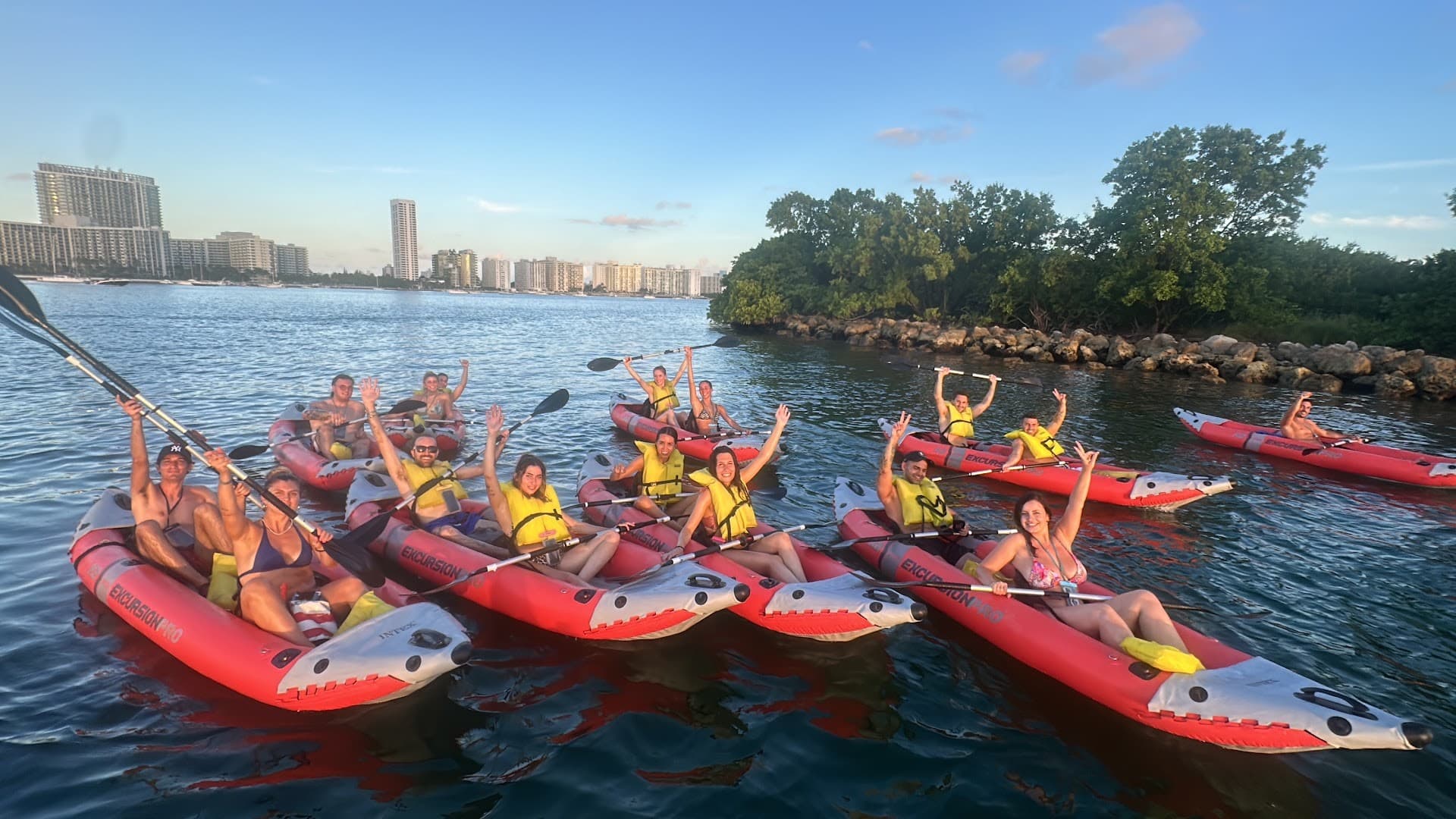 Group kayaking at Biscayne Bay Paddleboards & Kayaks, 1800 Sunset Harbour Dr #3