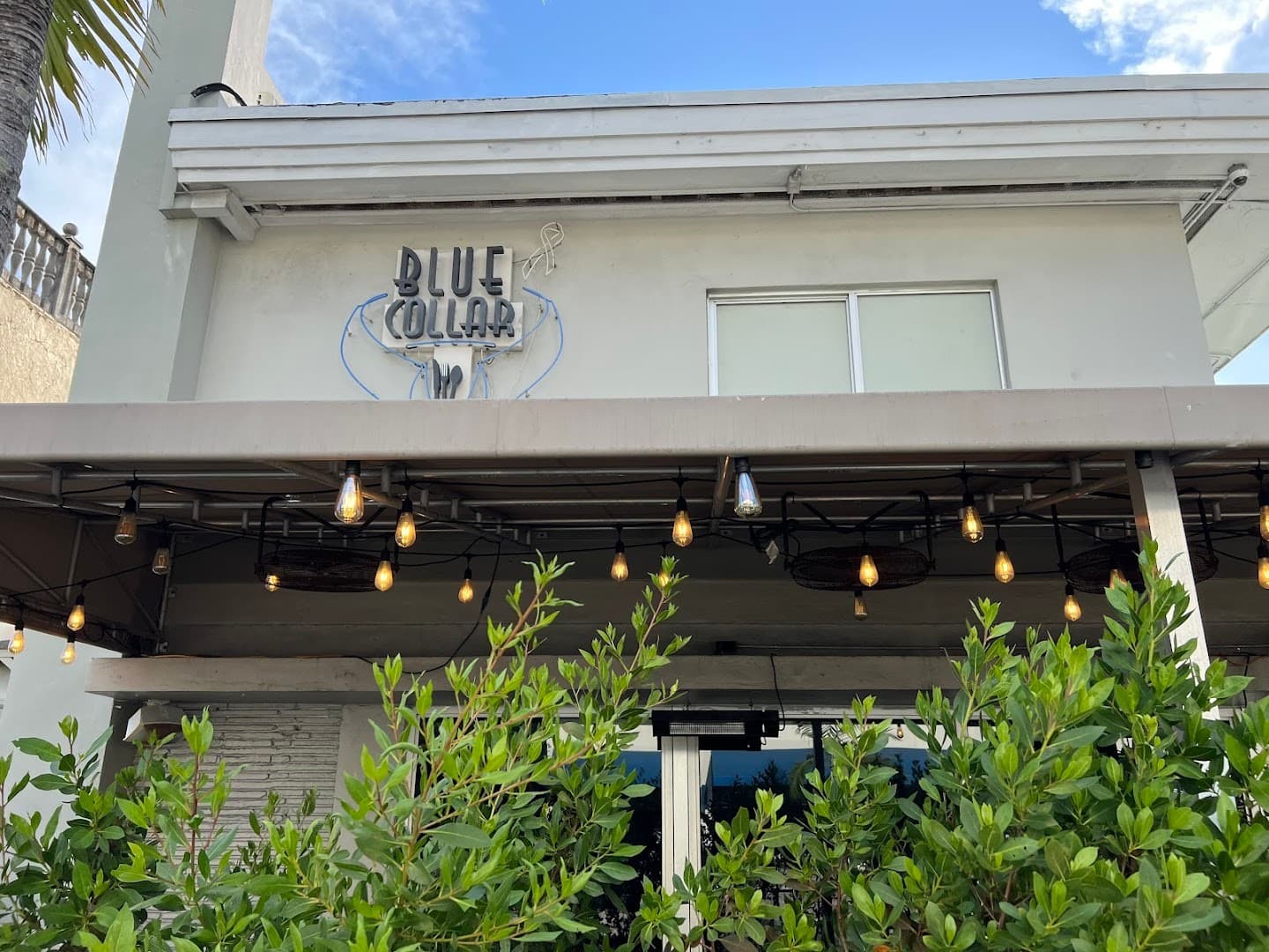 Exterior view of Blue Collar restaurant in Miami