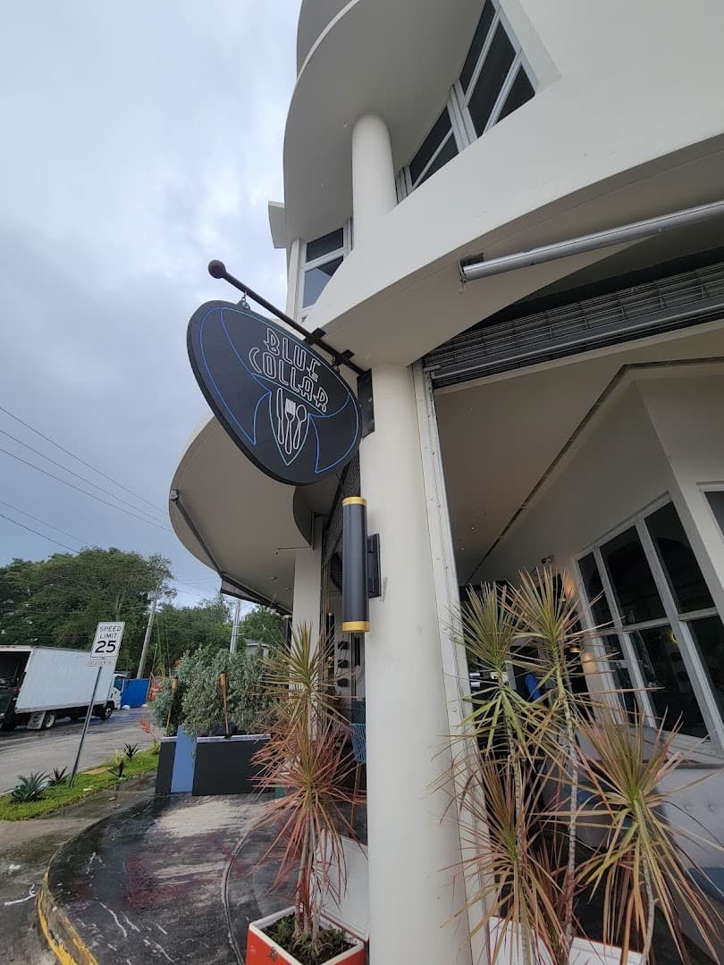 Blue Collar restaurant sign in Miami