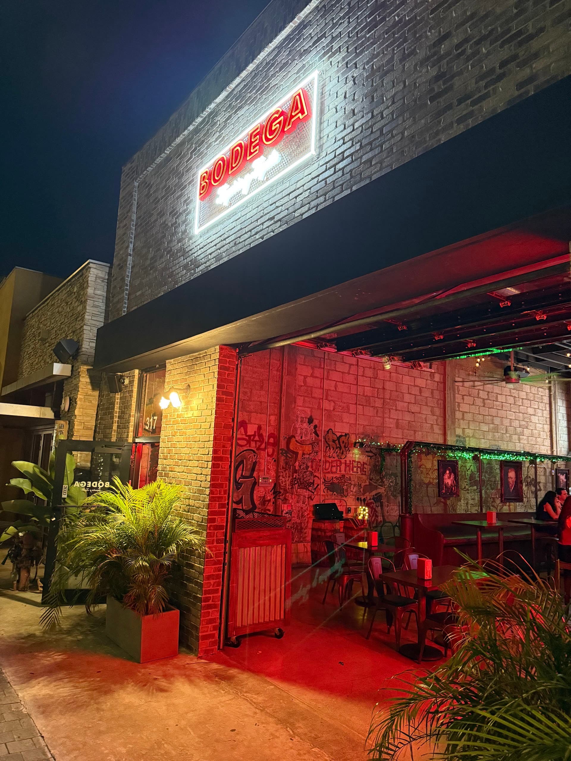 Bodega Bar Coral Gables exterior at night