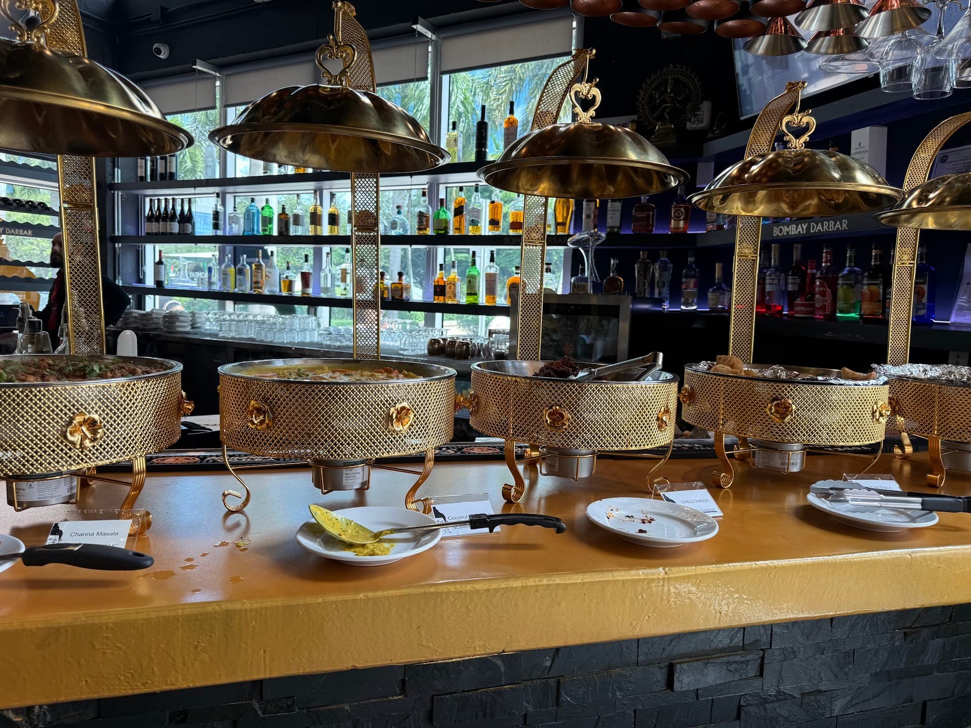 Buffet setup at Bombay Darbar in Doral