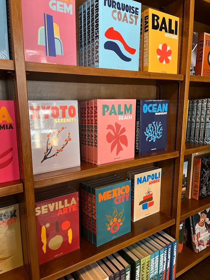 Books & Books interior with colorful book covers in Coral Gables