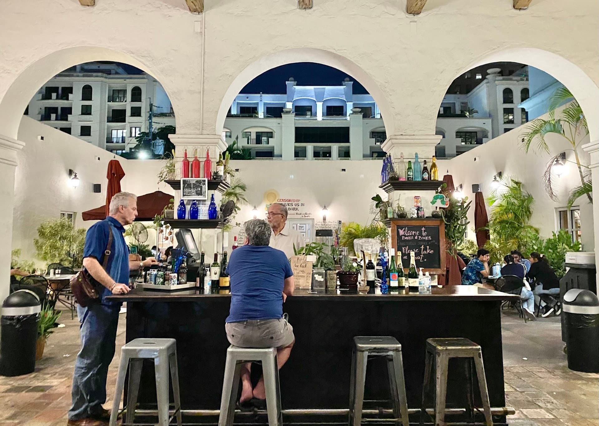 Interior view of Books & Books restaurant in Coral Gables