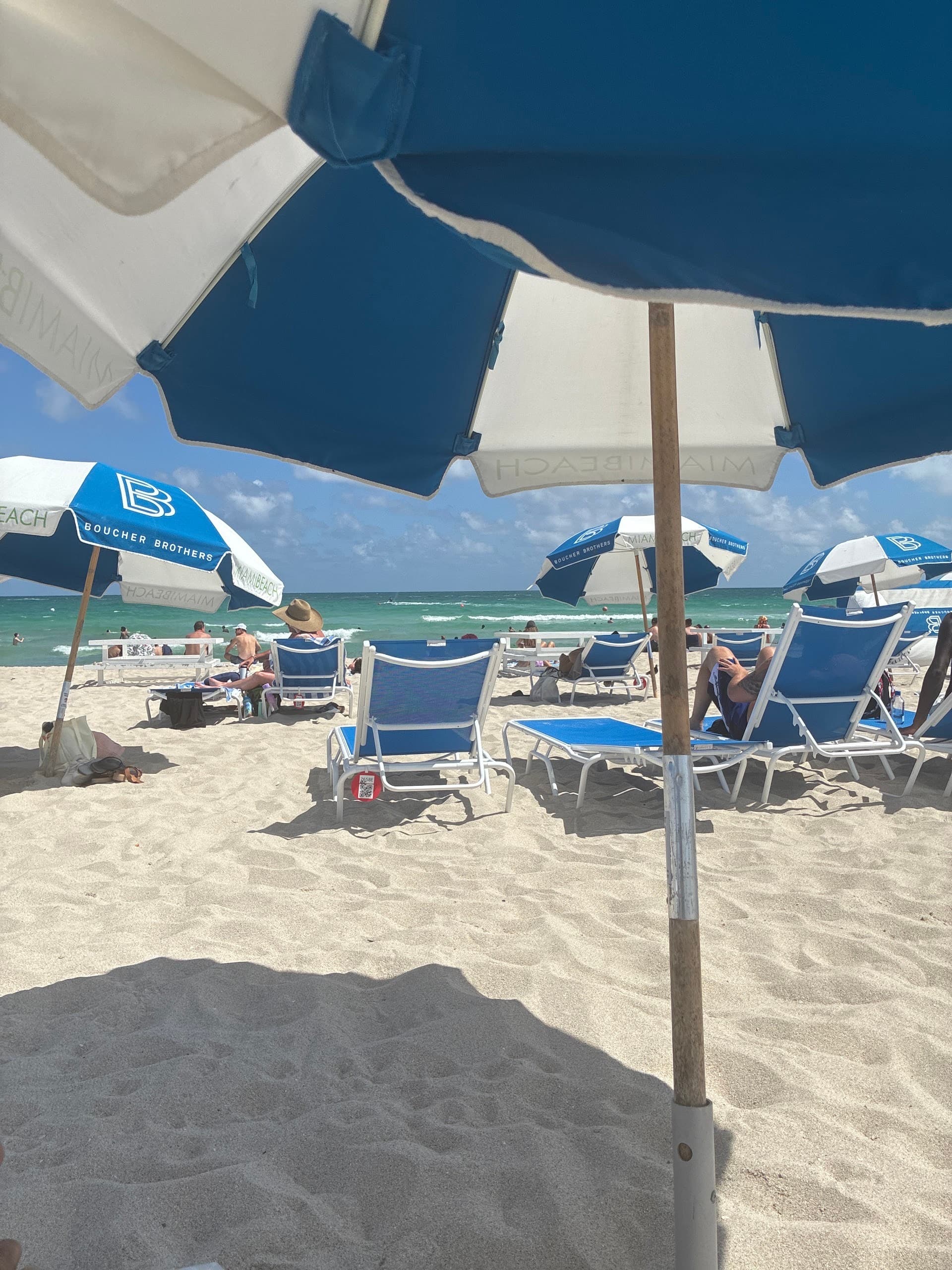 Boucher Brothers Management beach setup in Miami Beach