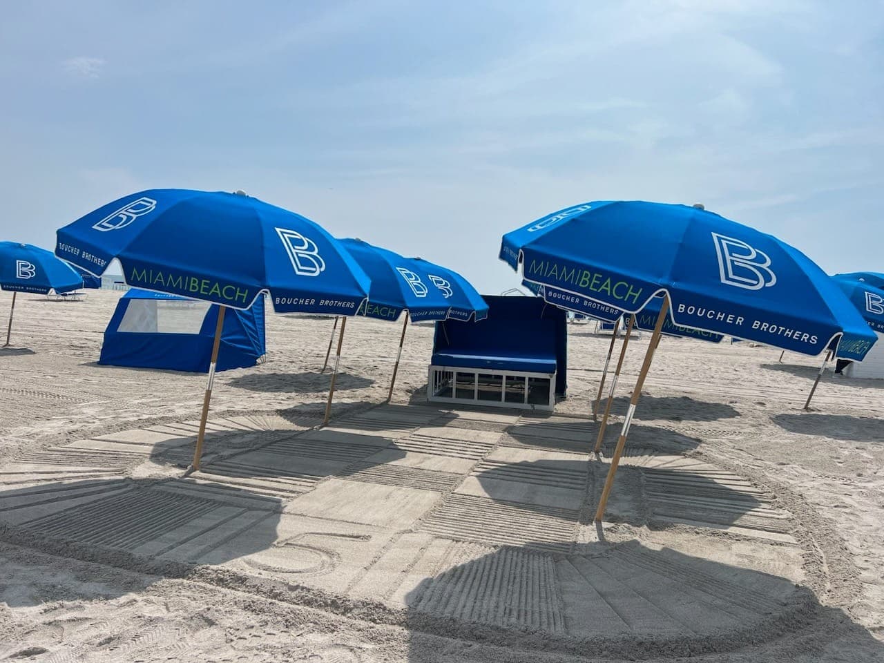 Boucher Brothers Management beach umbrellas in Miami Beach